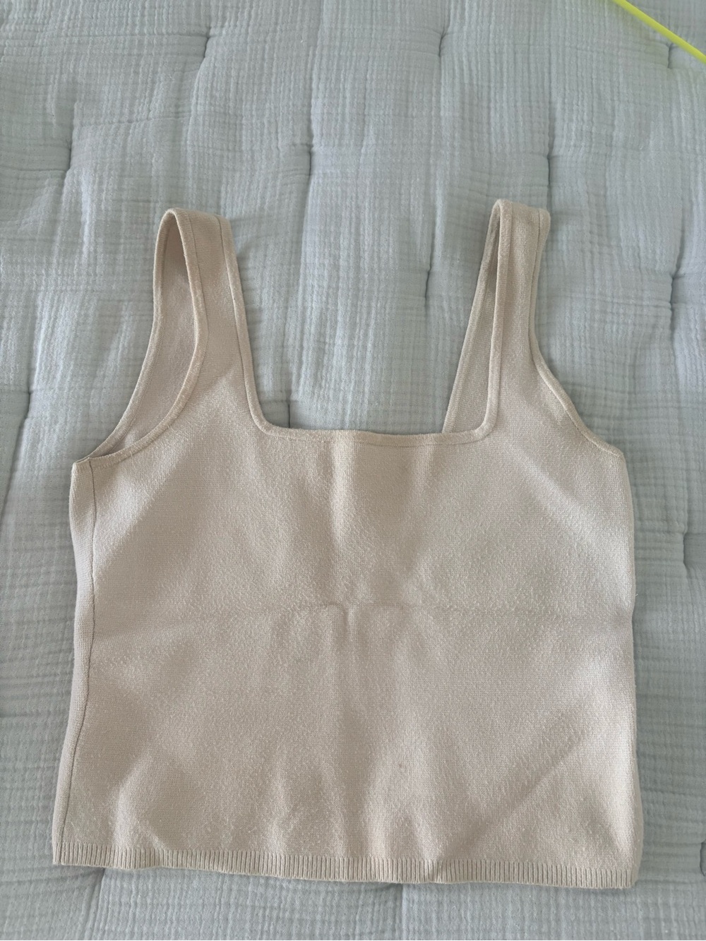 Abercrombie & Fitch Beige Square-Neck Knit Tank
